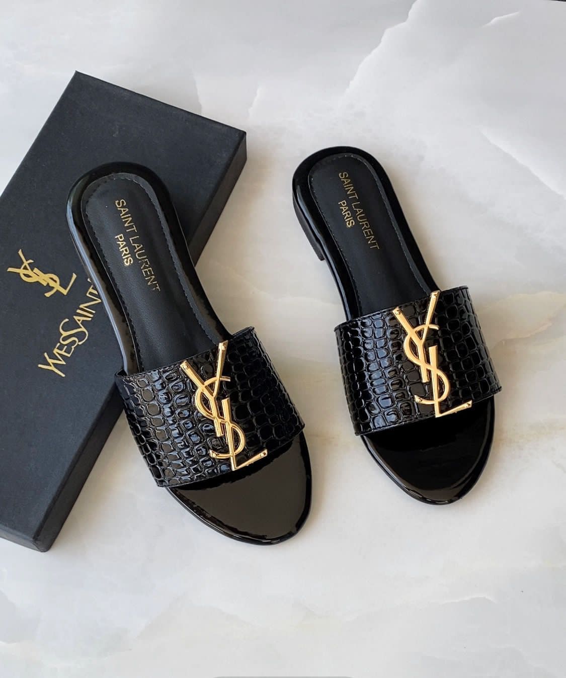 YSL SLIDES (BLACK)