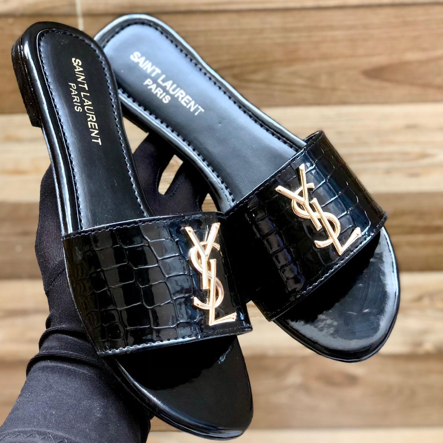 YSL SLIDES AND BAG COMBO