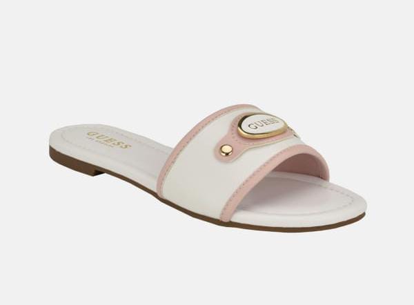 GUESS LOGO SLIDE WHITE